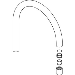 Ideal Standard Rohrauslauf-Set, 200mm, 18X1, Chrom B960385AA