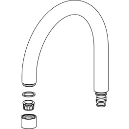 Ideal Standard Rohrauslauf-Set R200mm, Chrom B961139AA