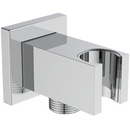 Ideal Standard Wandhalter Idealrain, eckige rose tte für Handbrause und Brauseschlauch G1/2, chrom BC771AA