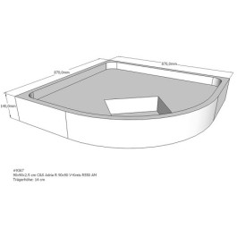 Belli Duschwannenträger für Adria R 90x90 SD93077