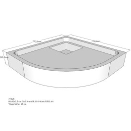 Belli Duschwannenträger für Arenal R 80x80cm R50 SD93148