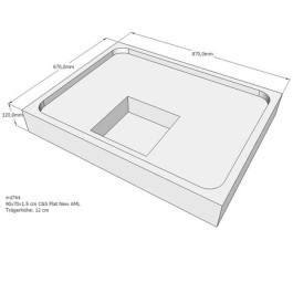 Belli Duschwannenträger für Flat New E 90x70 SD94075 für Rechteckdusche, 90x70x1,5cm, 12cm hoch