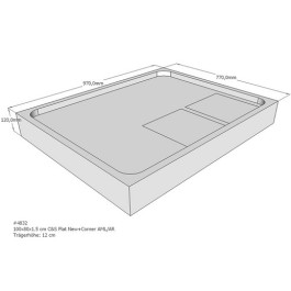 Belli Duschwannenträger für Flat E 100x80 SD94108 für Rechteckdusche, 100x80x1,5cm, 12cm hoch