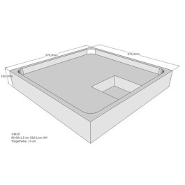 Belli Duschwannenträger für Lyon E 90x90 SD94119 für Rechteckdusche, 90x90x1,5cm, 14cm hoch