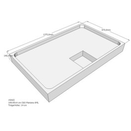 Belli Duschwannenträger für Mariana E 140x90cm SD94188 für Rechteckdusche, 140x90x4cm, 14cm hoch