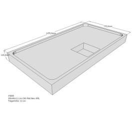 Belli Duschwannenträger für Flat New E 150x80 SD94251 für Rechteckdusche, 150x80x2,2cm, 12cm hoch