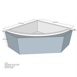 Belli Badewannenträger für Largo mit Vorbau SW84109V
