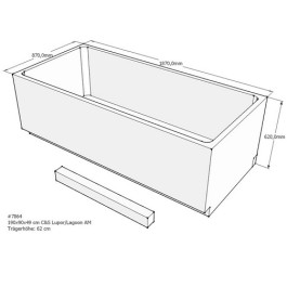 Belli Badewannenträger für Lupor/Lagoon 190x90 SW84164 für Rechteckwanne, 190x90x49cm, 62cm hoch