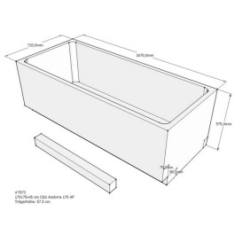 Belli Badewannenträger für Andorra 170cm SW84183