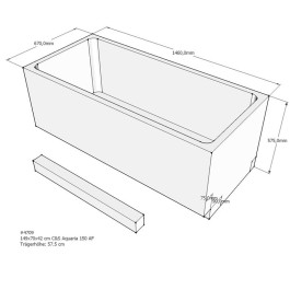 Belli Badewannenträger für Aquaria 150cm SW84229