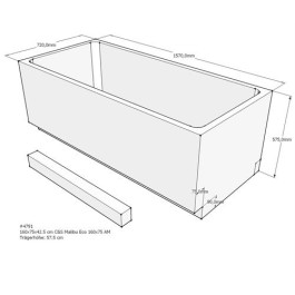 Belli Badewannenträger für Malibu Eco 170x75 SW84260