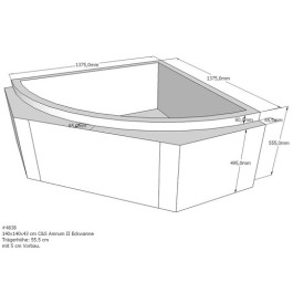 Belli Badewannenträger für Amrum II mit 5cm Vorbau eckig 3-seitig SW84275V