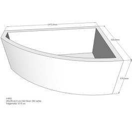 Belli Badewannenträger für Silver 150 rechts SW84299 für Raumsparwanne, 150x95x42,5cm Trägerhöhe: 57,5cm
