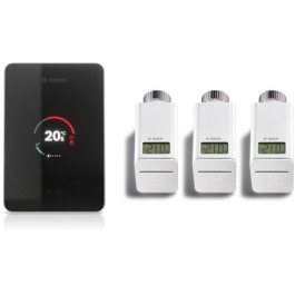 Bosch EasyControl Funk smarter W-LAN Regler schwarz Set mit 3 Funk-Thermostaten, schwarz 7736701394