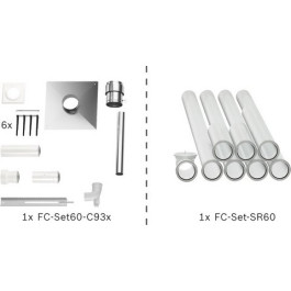 Bosch Abgas-Paket Schacht starr, 60/100, 10m, raumluftunabhängig Abgas-Standardpaket BOPA FC41 S 7739619190