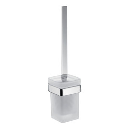 Emco Bürstengarnitur Loft Glasteil satiniert, Bürste schwarz, chrom 051500101