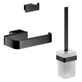 Emco WC-Set Loft Inhalt: Papier Halter ohne Deckel , Bürstengarnitur, Doppelhaken schwarz 059813300