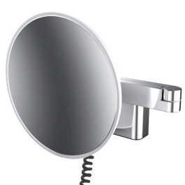 Emco LED-Kosmetikspiegel Evo 5-fach, 2-armig D=209mm chrom, Stecker, 2 Schalter, Farbwechsel, dimmbar 109506040 