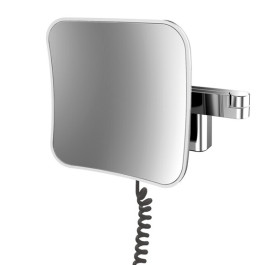 Emco LED-Kosmetikspiegel Evo 5-fach, 2-armig 209x209mm chrom, Stecker, 2 Schalter, Farbwechsel, dimmbar 109506051 