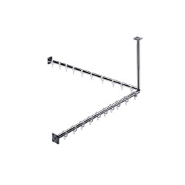 Emco Duschvorhang-Set System2 2 Duschvorhangstangen 1000mm, 2x Duschvorhangstange 2x Befestigung, 20x Ringe, chrom 358700122 