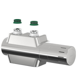 Flamco Ventilhahnblock Variodesign mit Thermostat-Kopf TC-D1 und Blende, verchromt F12161
