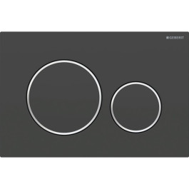 Geberit Sigma20 Betätigungsplatte, für 2-Mengen-Spülung schwarz matt lackiert, Easy to clean/ hochglanz-verchromt 115.882.14.1