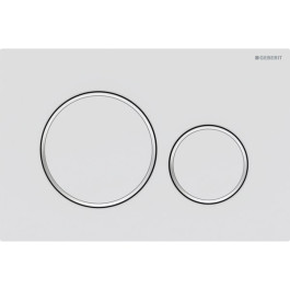 Geberit Sigma20 Betätigungsplatte, für 2-Mengen-Spülung weiß matt lackiert, Easy to clean / hochglanz-verchromt 115.882.JT.1