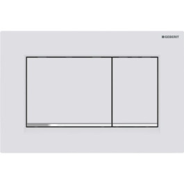 Geberit Sigma30 Betätigungsplatte, für 2-Mengen-Spülung weiß matt lackiert, Easy to clean / hochglanz-verchromt 115.883.JT.1