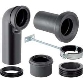 Geberit Set Anschlussbogen 90 Grad für Stand-WC schwarz 131.082.16.1