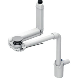 Geberit Clou Waschtisch Ablauf d40 Raumsparmodell mit Hebelbetätigung und Ventilabdeckung glanzverchromt 152.059.21.1