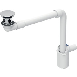 Geberit Waschtisch Ablauf d32/40 Raumsparmodell mit freiem Auslauf, Ventilabdeckung glanzverchromt 152.091.21.1