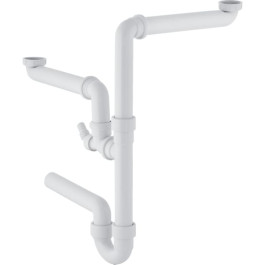Geberit Rohrbogengeruchsverschluss für zwei Spülbecken Abgang horizontal G1 1/2x40 152.886.11.1