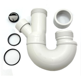 Geberit Doppelkammergeruchsverschluss mit Winkelschlauchtülle weiß-alpin 242.102.11.1