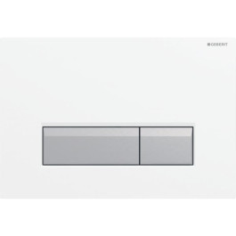 Geberit Sigma40 Betätigungsplatte, für 2-Mengen-Spülauslösung weiß / Aluminium gebürstet 242.601.KQ.1