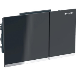 Geberit Omega60 Betätigungsplatte, für 2-Mengen-Spülauslösung Glas schwarz / hochglanz-verchromt 243.118.SJ.1