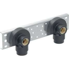 Geberit Anschlusswinkel 90 Grad mit AG MF vormontiert 2fach, Rotguss R1/2-Rp1/2 AD=10cm 632.863.00.2