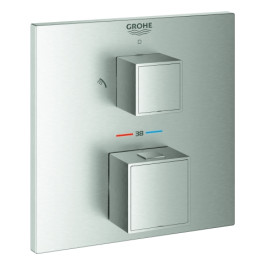 Grohe Grohtherm Cube Thermostat-Brausebatterie supersteel Fertigmontageset 2-Wege-Umstellung 24154DC0