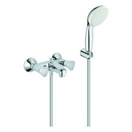 Grohe Costa 2-Griff-Wannenbatterie chrom mit Tempesta Wandhalterset 2546010A