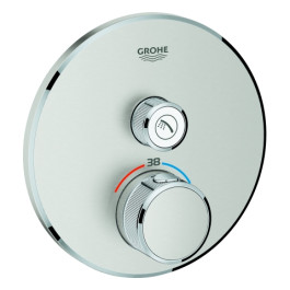Grohe Thermostat Grohtherm SmartControl supersteel 29118 Fertigmontage-Set rund 1 Absperrventil 29118DC0