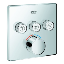 Grohe Unterputzmischer SmartControl chrom eckig Fertigmontage-Set 3 Absperrventile 29149000