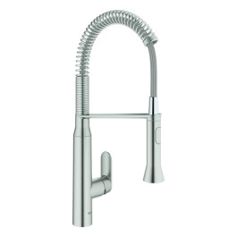 Grohe K7 Medium Einhebel-Spültischbatterie supersteel mit Profibrause, Ausladung 234mm 31379DC0