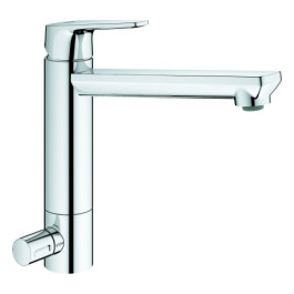 Grohe BauEdge Einhand-Spültischbatterie chrom mittelhoher Auslauf GROHE ZERO Absperrventil 31696000