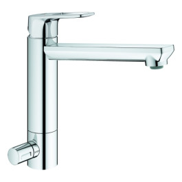 Grohe BauLoop Einhand-Spültischbatterie chrom mittelhoher Auslauf GROHE ZERO Absperrventil 31713000