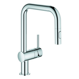 Grohe Minta Einhand-Spültischbatterie chrom U-Auslauf Spülbrause 32322002