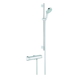 Grohe Grohtherm 2000 Thermostat-Brausebatterie chrom mit Brausegarnitur Power&Soul 34482001