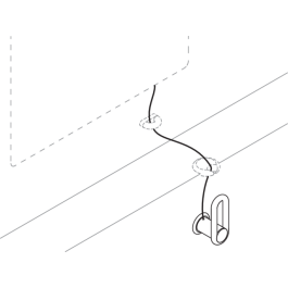 HEWI Drehgriff mit Kippspiegelseil Serie 801, für Kippspiegel 801.01.100, 801.01..4.. und 801.01.200, sand 25244 86