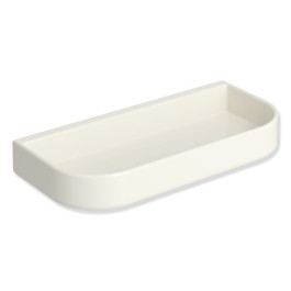 HEWI Ablageschale der Serie 477, Polyamid, Montage an der Wand mit Wandhalter, 250mm breit, 35mm hoch, 115mm tief, reinweiß 477.03.300 99