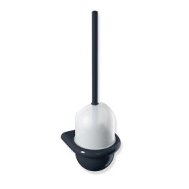 HEWI WC-Bürstengarnitur der Serie 477, Polyamid, Oberteil aus transluzentem Kunststoff weiß, zur Wandmontage, anthrazitgrau 477.20.10005 92