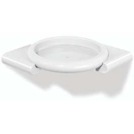 HEWI Eckablage der Serie 477, Polyamid, zur Wandmontage oder in Wandecken (80° -135°), Ablagefläche 150mm im Durchmesser, reinweiß 477.32.100 99