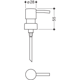 HEWI Pumpenkopf für Seifenspender 815.06.110, 815.06.11090 und 900.06.00140, verchromt 63907